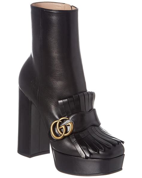 gucci fringe leather platform boot|Gucci monogram boots price.